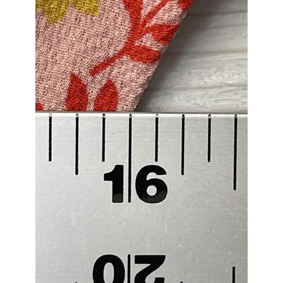 Monteau Blouse Womens Small Pink Red Yellow Floral Short Sleeve Wrap Peplum Top - Picture 4 of 7